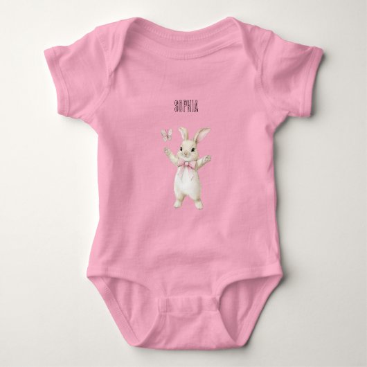 Bunny Butterfly Blush Roze Romper (Voorkant)