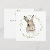 Bunny Card Woodland Forest Animal Waterverf (Voorkant / Achterkant)