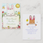 Bunny Carte de visite (Devant / Derrière)