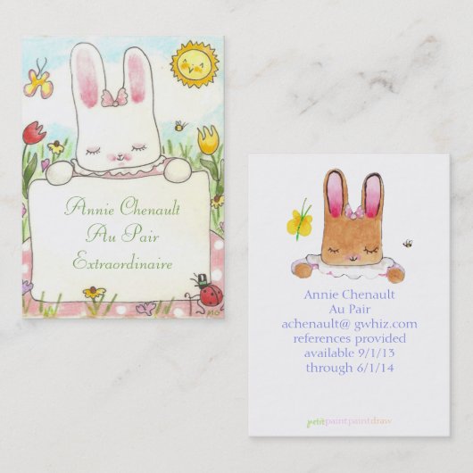 Bunny Carte de visite (Devant / Derrière)