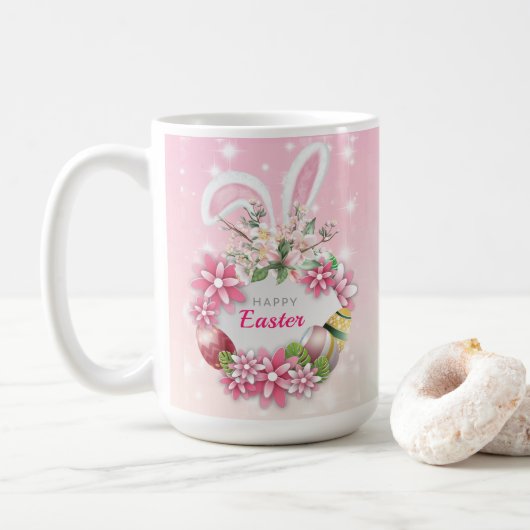 Bunny célèbre la Mug de café de la fête de Pâques (Avec donut)