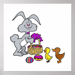 Bunny Chicks & Eggs Poster