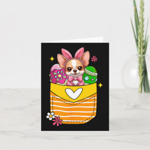 Bunny Chihuahua Pasen Chocolade Eieren In Pocke Kaart