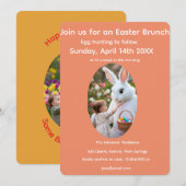 Bunny & Child Photo Oval Frame Easter Kaart (Voorkant / Achterkant)