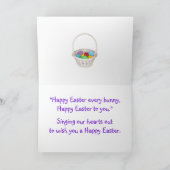 Bunny chorus feestdagen kaart (Binnen)