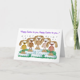 Bunny chorus feestdagen kaart