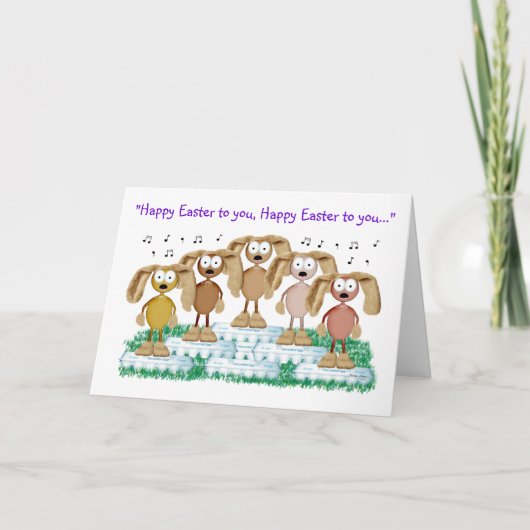 Bunny chorus feestdagen kaart (Voorkant)