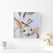 Bunny Clock Vierkante Klok (Huis)