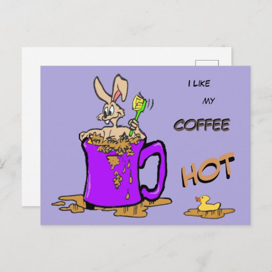 Bunny Coffee Lover Cust. Briefkaart (Voorkant / Achterkant)