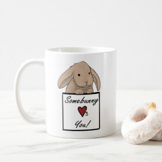 Bunny Coffee/Tea Mok - Ergens houdt van je!