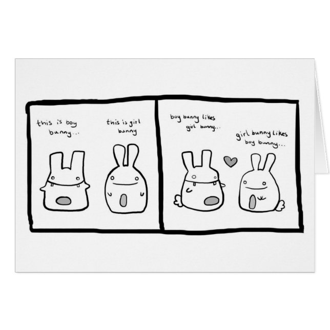 Bunny Comic Card - punchline in (Voorkant Horizontaal)