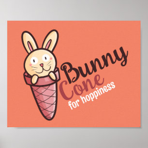  Bunny Cone Poster