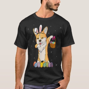 Bunny Corgi Dabbing Dog Happy Easter Day Lover Egg T-shirt