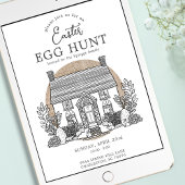 Bunny Cottage de Pâques OEufs de chasse Invitation