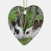Bunny Couple Keramisch Ornament (Links)