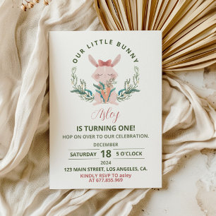Bunny Cute Garden Anniversaire Fête Invitation