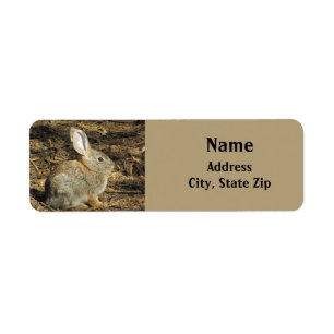 Bunny Cute Little Rabbit Brown Desert Animal Etiket