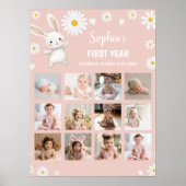 Bunny Daisy Anniversaire Photo Poster de la Fête (Devant)