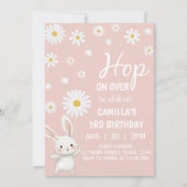 Bunny Daisy Rose Girl Anniversaire Fête Invitation (Devant)
