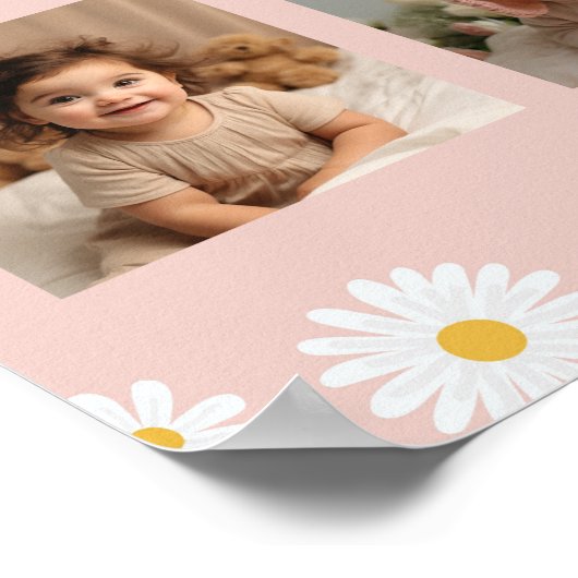 Bunny Daisy Verjaardagsfoto Milestone Poster (Hoek)