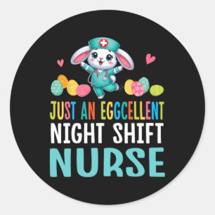 Bunny Dance Paaseieren op slechts een uitstekende  Ronde Sticker