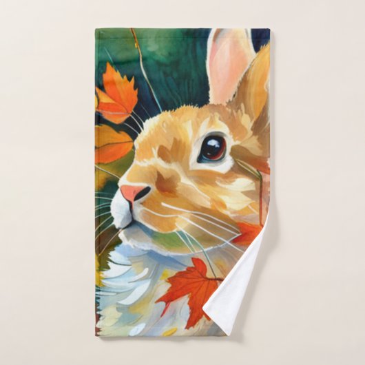 Bunny d'automne (Serviette à main)