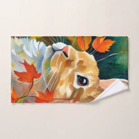 Bunny d'automne (Serviette à main)