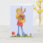 Bunny de jardin - Carte de voeux (Fleur jaune)