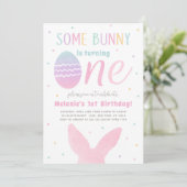 Bunny de Pâques 1er Anniversaire Fête Invitation (Debout devant)