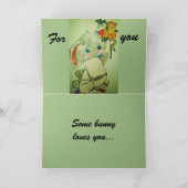 BUNNY DE PÂQUES AVEC carte FLEURS (Intérieur)