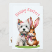 Bunny de Pâques et Westin Carte de Pâques (Devant / Derrière)