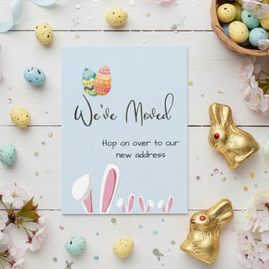 Bunny de Pâques Moving Faire-part Nouvelle adresse