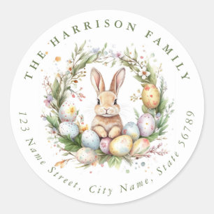 Bunny de Pâques Nom personnalisé Stickers ronds