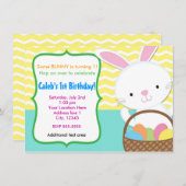 Bunny de Pâques Printemps Chevron Invitation de la (Devant / Derrière)