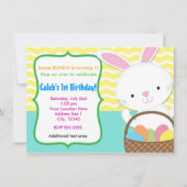Bunny de Pâques Printemps Chevron Invitation de la (Devant)