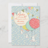 Bunny de printemps Invitation d'anniversaire (Devant)