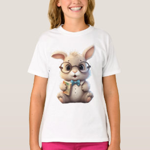 Bunny_design.no.3- van Maaya Prints, Kinder Wit T-shirt
