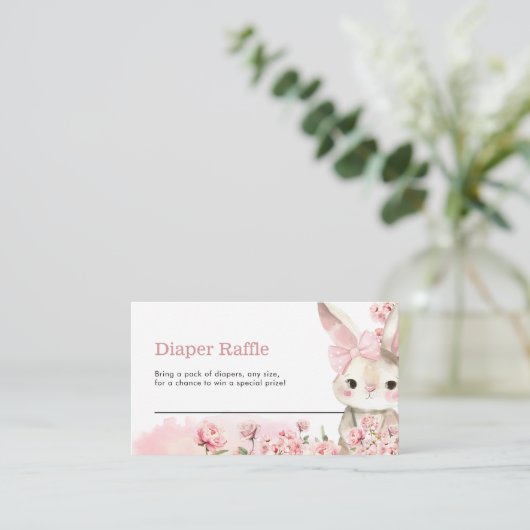 Bunny Diaper Raffle Enclosure Kaart (Staand voorkant)