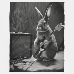 Bunny die een gitaar speelt fleece deken