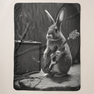Bunny die een gitaar speelt sherpa deken