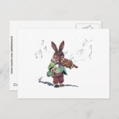 Bunny die het Violin speelt Briefkaart (Voorkant / Achterkant)