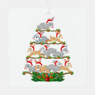 Bunny Dierenvriend Xmas met kerstbomen Metalen Ornament