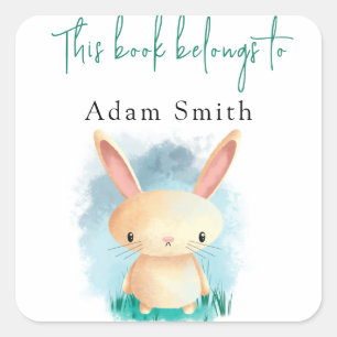 Bunny - Dit boek is van Vierkante Sticker