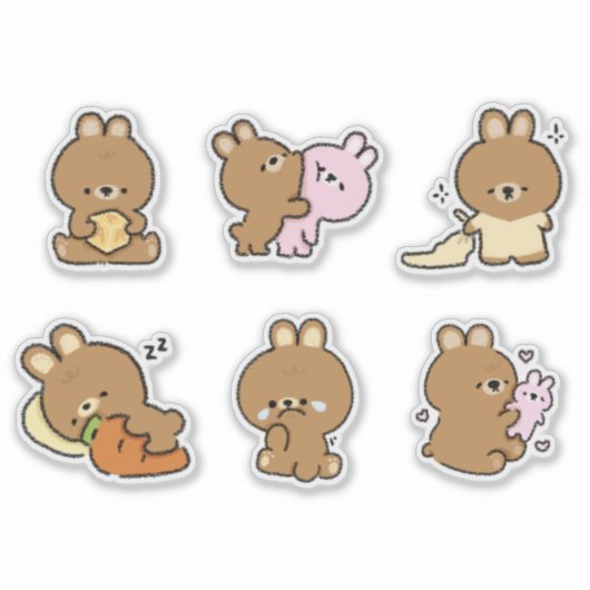 Bunny Doodle Sticker (Voorkant)