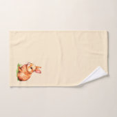 Bunny doré sur Champagne clair Beige (Serviette à main)