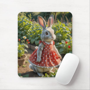 Bunny draagt een jurk in tomatentuin muismat