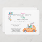 Bunny Drive Par Baby shower Invitation (Devant / Derrière)