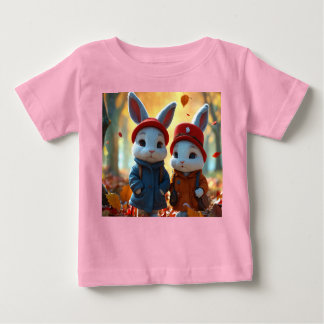 Bunny Duo in Pixar Style Baby T-shirt