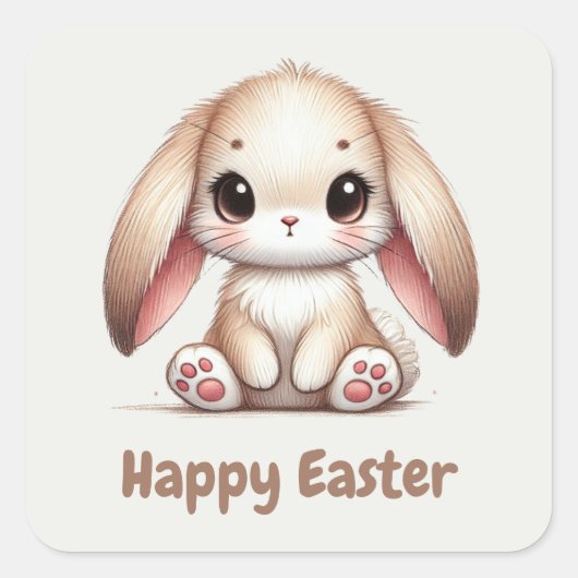 Bunny Eared Wonder Vierkante Sticker (Voorkant)