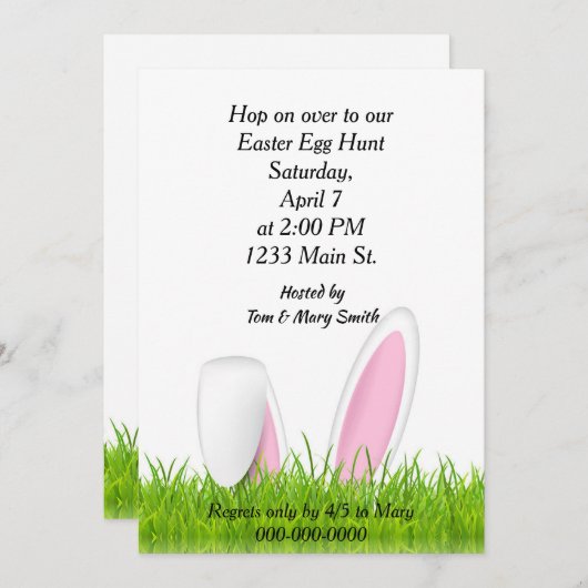 Bunny Ears Easter Hunt Kaart (Voorkant / Achterkant)